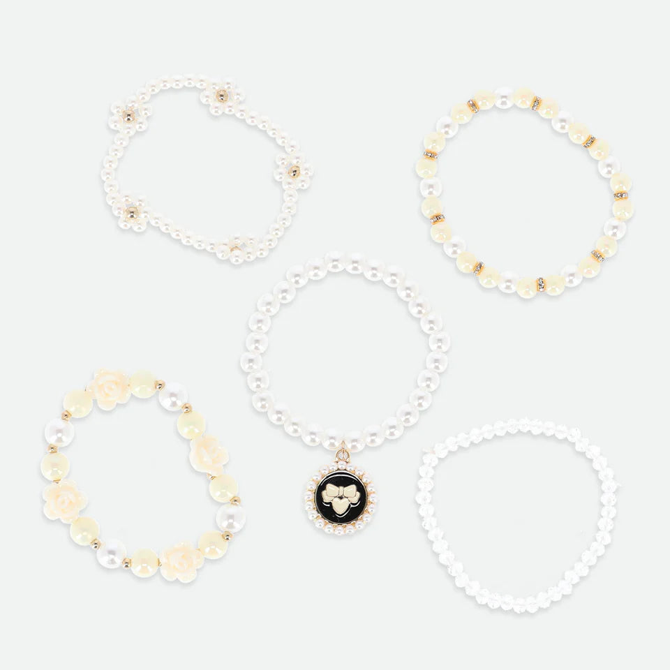 Pearl and Pendant Bracelet Set